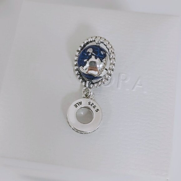 Pandora Spinning Globe Dangle Charm S925 Sterling Silver with box - Picture 6 of 7